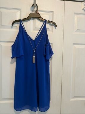 I.N. San Francisco Royal Blue Cold-Shoulder Mini Dress